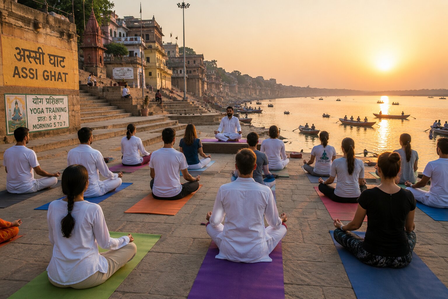 Traditional Yoga and Meditation at Assi Ghat, Varanasi