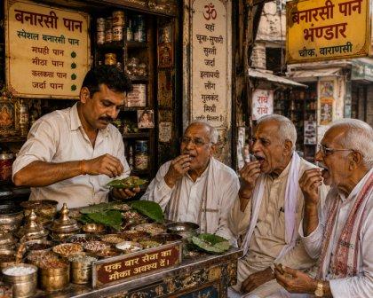 Traditional Banarasi Paan preparation