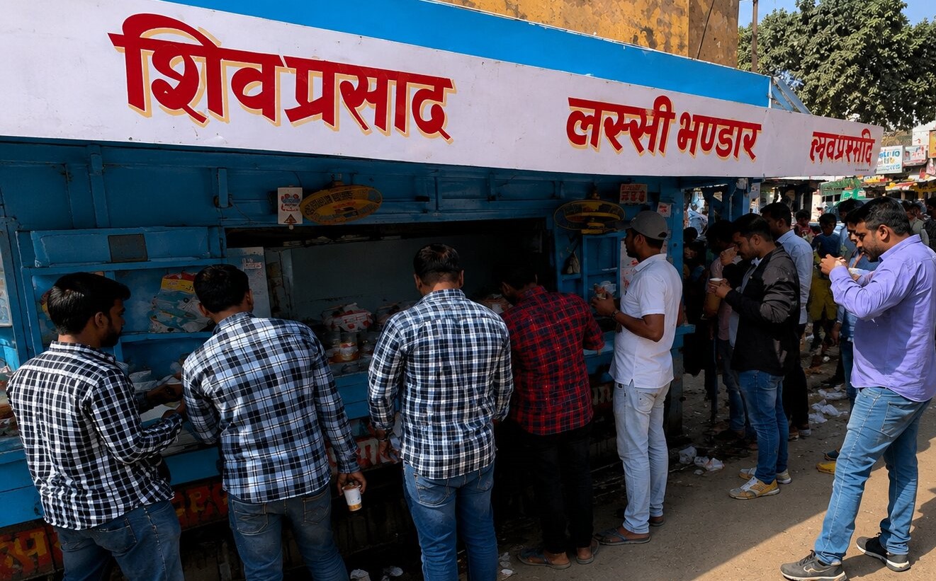 Lassi with rabdi near Ramnagr Fort 